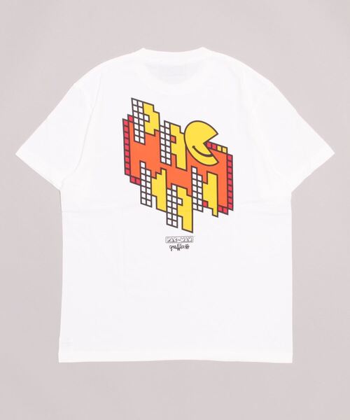 MEDICOM TOY LIFE ENTERTAINMENT(メディコムトイライフエンターテイメント)の「MLE PAC-MAN × GRAFFLEX TEE “PAC-MAN × GRAFFLEX 02”(Tシャツ/カットソー・メンズ・ホワイト/ブラック・SMALL/MEDIUM/LARGE/X-LARGE/XX-LARGE)」の1枚目の写真