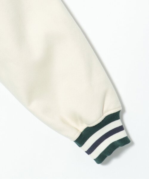 VENCEEXCHANGE(ヴァンスエクスチェンジ)の「フェイクメルトン切り替えBIGスタジャン/オーバーサイズ配色切り替えブルゾン(スタジャン・メンズ・ブラック/グリーン/ネイビー・FREE)」の8枚目の写真