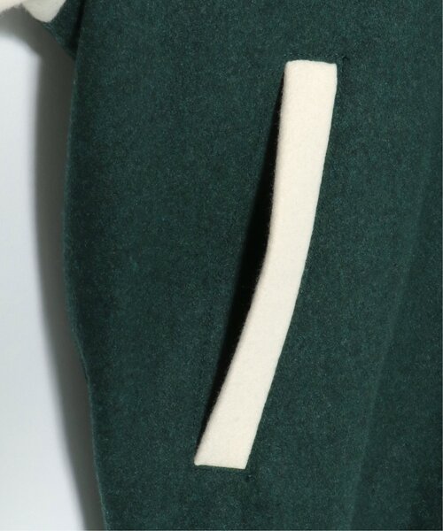 VENCEEXCHANGE(ヴァンスエクスチェンジ)の「フェイクメルトン切り替えBIGスタジャン/オーバーサイズ配色切り替えブルゾン(スタジャン・メンズ・ブラック/グリーン/ネイビー・FREE)」の11枚目の写真