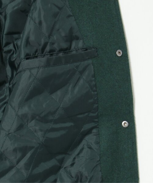 VENCEEXCHANGE(ヴァンスエクスチェンジ)の「フェイクメルトン切り替えBIGスタジャン/オーバーサイズ配色切り替えブルゾン(スタジャン・メンズ・ブラック/グリーン/ネイビー・FREE)」の12枚目の写真