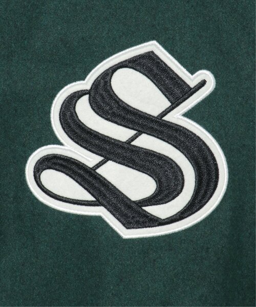 VENCEEXCHANGE(ヴァンスエクスチェンジ)の「フェイクメルトン切り替えBIGスタジャン/オーバーサイズ配色切り替えブルゾン(スタジャン・メンズ・ブラック/グリーン/ネイビー・FREE)」の14枚目の写真