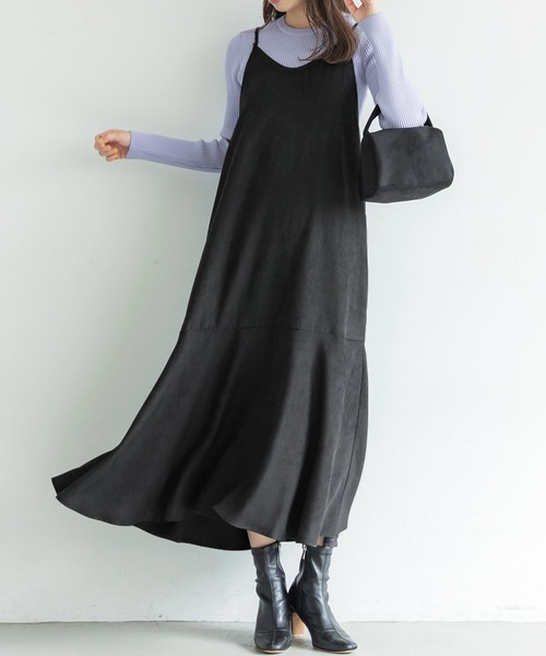 coca(coca)(コカ)の「コーデュロイキャミワンピース(ワンピース・レディース・ダークグリーン/ブラック・ONE SIZE)」の2枚目の写真