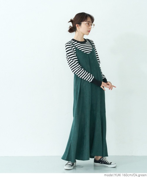 coca(coca)(コカ)の「コーデュロイキャミワンピース(ワンピース・レディース・ダークグリーン/ブラック・ONE SIZE)」の9枚目の写真