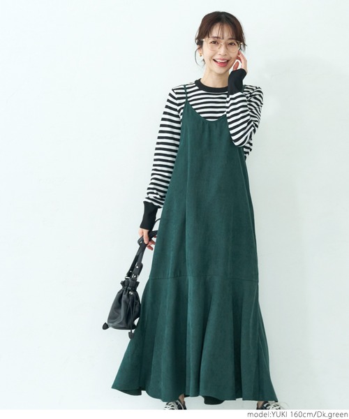 coca(coca)(コカ)の「コーデュロイキャミワンピース(ワンピース・レディース・ダークグリーン/ブラック・ONE SIZE)」の11枚目の写真