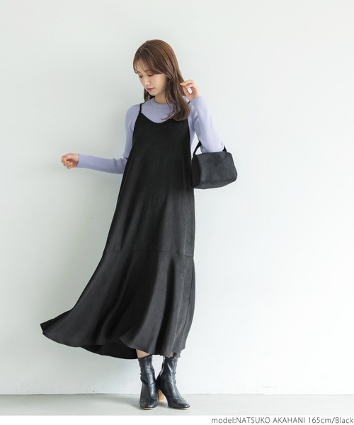 coca(coca)(コカ)の「コーデュロイキャミワンピース(ワンピース・レディース・ダークグリーン/ブラック・ONE SIZE)」の6枚目の写真
