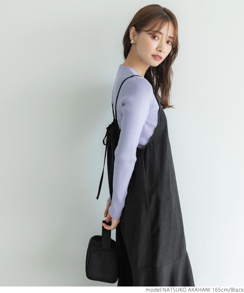 coca(coca)(コカ)の「コーデュロイキャミワンピース(ワンピース・レディース・ダークグリーン/ブラック・ONE SIZE)」の7枚目の写真