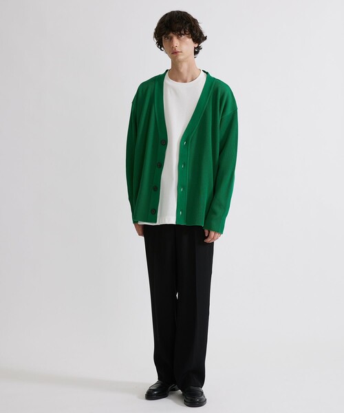 UNITED TOKYO（ユナイテッドトウキョウ）の「リラックスワッフルカーデ（カーディガン/ボレロ・メンズ・ブラック/ベージュ/グリーン・1/2）」の12枚目の写真