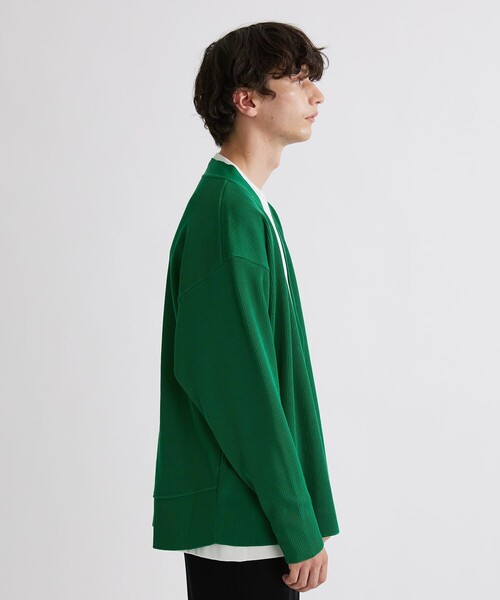 UNITED TOKYO（ユナイテッドトウキョウ）の「リラックスワッフルカーデ（カーディガン/ボレロ・メンズ・ブラック/ベージュ/グリーン・1/2）」の20枚目の写真