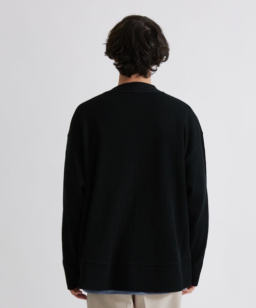 UNITED TOKYO（ユナイテッドトウキョウ）の「リラックスワッフルカーデ（カーディガン/ボレロ・メンズ・ブラック/ベージュ/グリーン・1/2）」の15枚目の写真