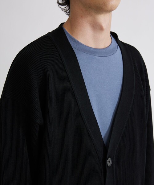 UNITED TOKYO（ユナイテッドトウキョウ）の「リラックスワッフルカーデ（カーディガン/ボレロ・メンズ・ブラック/ベージュ/グリーン・1/2）」の7枚目の写真