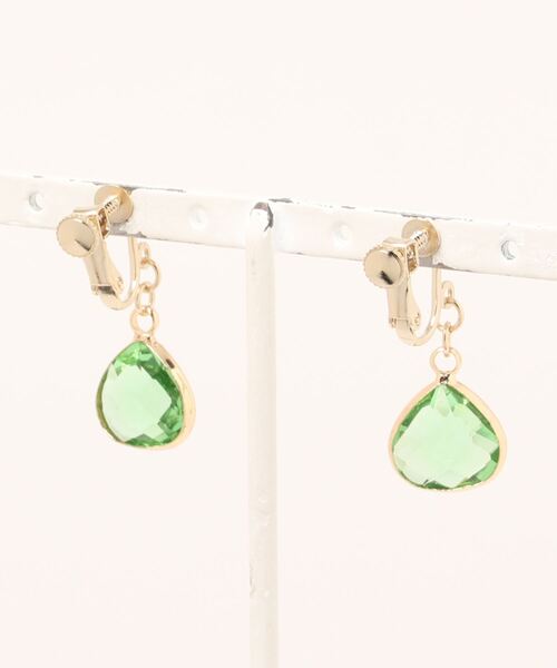 tone(トーン)の「【Boite de maco】Green Dropイヤリング(イヤリング・レディース・ゴールド・FREE)」の2枚目の写真