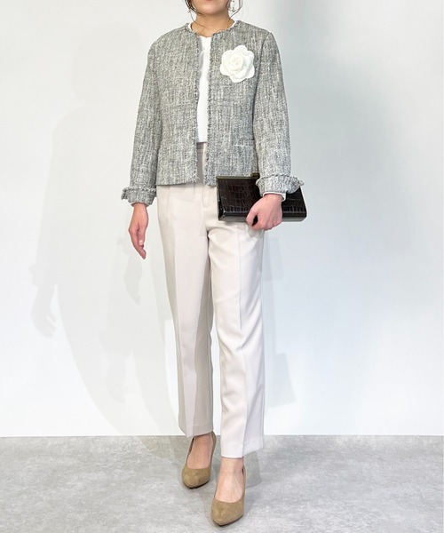 PICCIN（ピッチン）の「ストレッチジョーゼットネックパールブラウス（シャツ/ブラウス・レディース・ネイビー/ホワイト・M）」の19枚目の写真