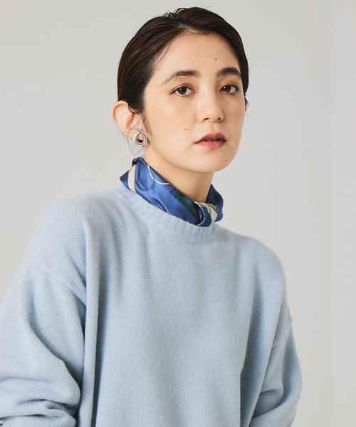 qualite（カリテ）の「ファインウールクルーネックプルオーバー（ニット/セーター・レディース・サックスブルー/チャコールグレー/オフホワイト/ライトグレー/グリーン/ベージュ・38/36）」の15枚目の写真