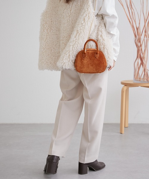 CIAOPANIC TYPY（チャオパニックティピー）の「□楽ちん美脚テックウールテーパードパンツ（スラックス・レディース・ブラック/ピンク/ホワイト系その他/サックスブルー/イエロー・MEDIUM/SMALL/X-SMALL/LARGE）」の6枚目の写真