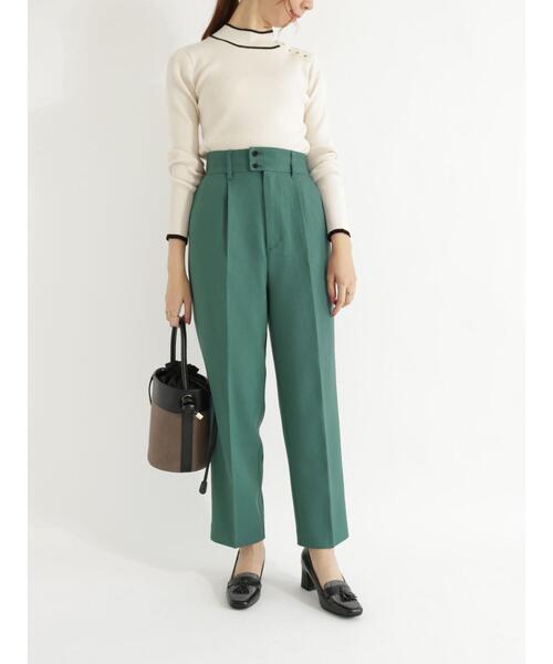 Te chichi（テチチ）の「ハイウエストタックテーパードパンツ（その他パンツ・レディース・ブラウン/オフホワイト/グリーン・SMALL/MEDIUM）」の22枚目の写真