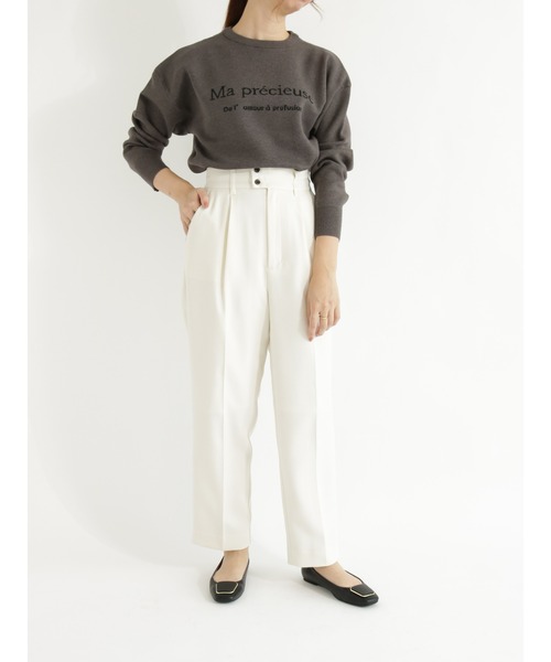 Te chichi（テチチ）の「ハイウエストタックテーパードパンツ（その他パンツ・レディース・ブラウン/オフホワイト/グリーン・SMALL/MEDIUM）」の5枚目の写真