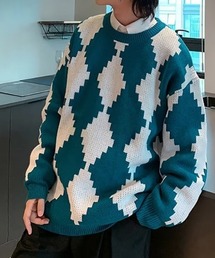 MGV（エムジーヴィー）の「幾何学柄ルーズシルエットニット（ニット/セーター）」