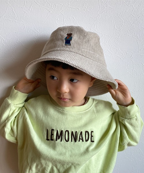 GRIN BUDDY(グリンバディ)の「【GRIN BUDDY / グリンバディ】【キッズ】テディーベアー刺繍コーデュロイハット/クマ刺繍ハット/Kids Bear COD Hat(ハット・キッズ・ベージュ/ネイビー/グレー・54cm)」の1枚目の写真