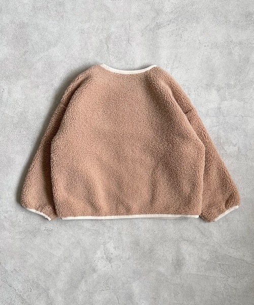 WILD THINGS（ワイルドシングス）の「【WILD THINGS】別注ノーカラージャケット（140～150cm）（ノーカラージャケット・キッズ・オフホワイト/ベージュ・140/150）」の3枚目の写真