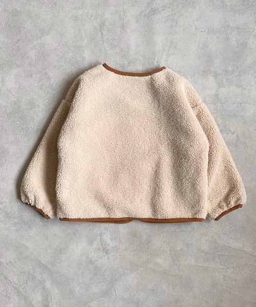 WILD THINGS（ワイルドシングス）の「【WILD THINGS】別注ノーカラージャケット（140～150cm）（ノーカラージャケット・キッズ・オフホワイト/ベージュ・140/150）」の8枚目の写真