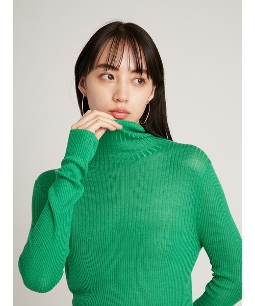 シンプルシアーニットトップス