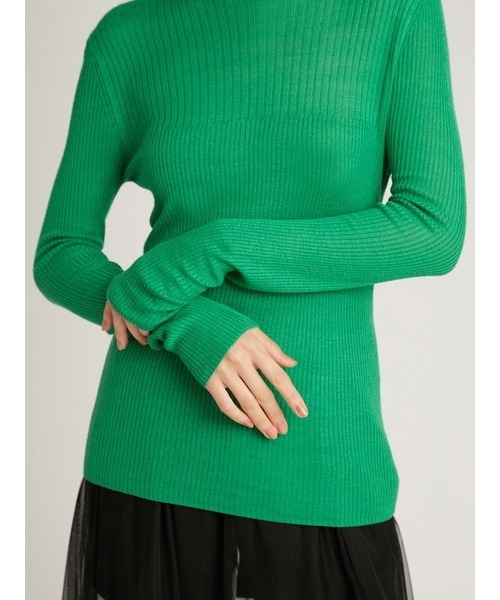 シンプルシアーニットトップス