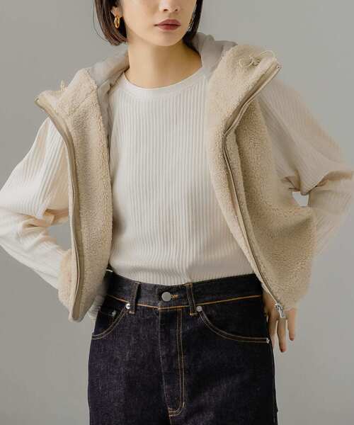 KBF（ケイビーエフ）の「ミリタリーテレコプルオーバー（Tシャツ/カットソー・レディース・ブラウン/アイボリー/ネイビー・ONE）」の2枚目の写真