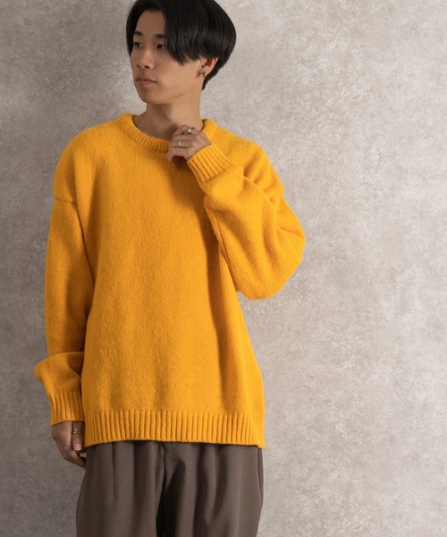 SlashDate(スラッシュデイト)の「オーバーサイズモヘアライクプルオーバーニット/ビッグシルエット(ニット/セーター・メンズ・ライトブルー/ブラック/ベージュ/ライトグリーン/ワイン/イエロー/ブルー/グリーン・M/L)」の18枚目の写真