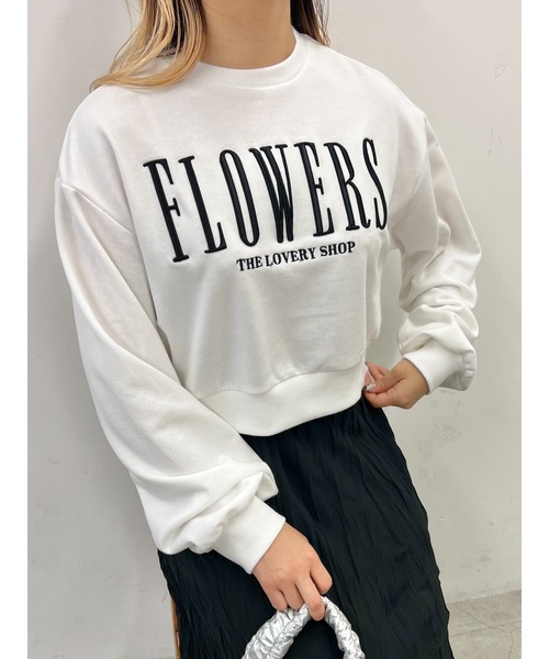 PHILLY（フィリー）の「FLOWERS刺繍スウェット（スウェット・レディース・ベージュ/ブラック/ホワイト・FREE）」の2枚目の写真