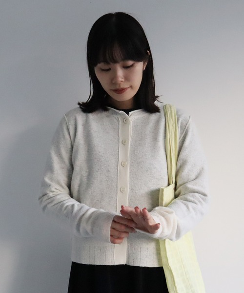 bulle de savon カーディガン AMBIDEX Store △1/48 wool 製品染め カーディガン(F ブルー