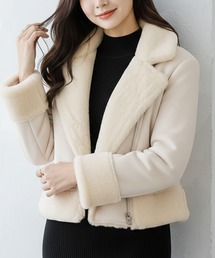 ライダースジャケット（ホワイト/白色系・フェイクファー