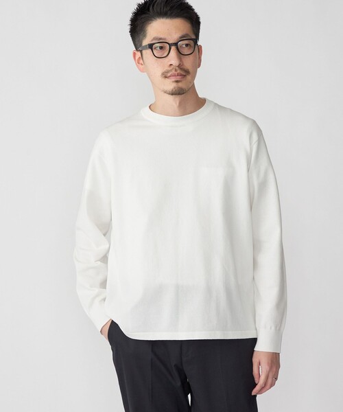 SHIPS（シップス）の「SHIPS:〈洗濯機可能〉TEXBRID(R) クルーネック リネン ニット（ニット/セーター・メンズ・ブラック/ホワイト/グリーン/ネイビー・SMALL/MEDIUM/LARGE/X-LARGE）」の2枚目の写真