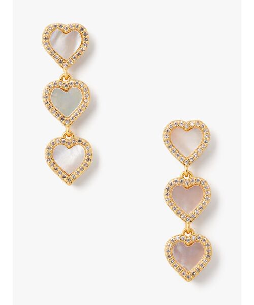 kate spade new york(ケイトスペード ニューヨーク)の「テイク ハート リニア ピアス(ピアス(両耳用)・レディース・ベージュ・ONESIZE)」の1枚目の写真