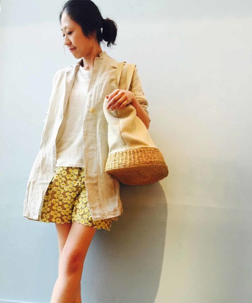 BEARDSLEY（ビアズリー）の「小花刺繍ショートパンツ（その他パンツ・レディース・ホワイト/イエロー・FREE）」の2枚目の写真