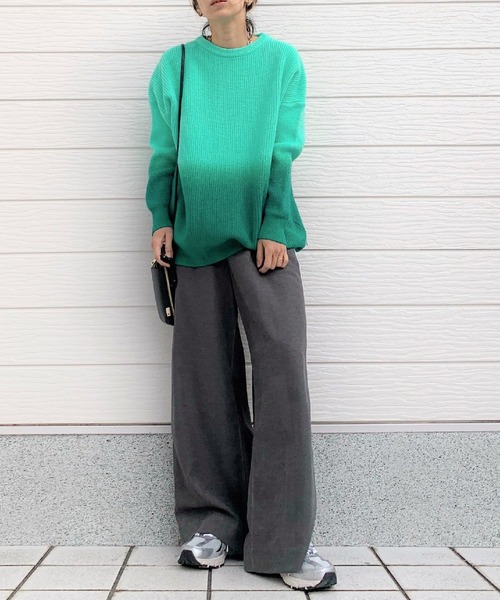 Q(キュー)の「ツートーングラデニット(ニット/セーター・レディース・ピンク/グリーン・MEDIUM)」の4枚目の写真