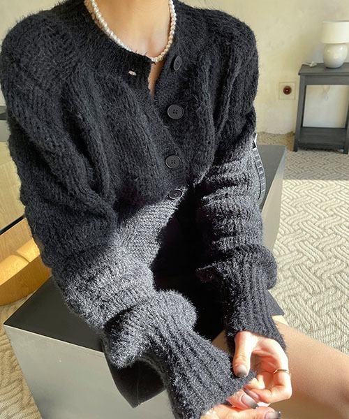 NANING9（ナンニング）の「NANING9 ワンポイントニットカーディガン（カーディガン/ボレロ・レディース・ブラック/ピンク/ライトグリーン/クリーム・FREE）」の17枚目の写真