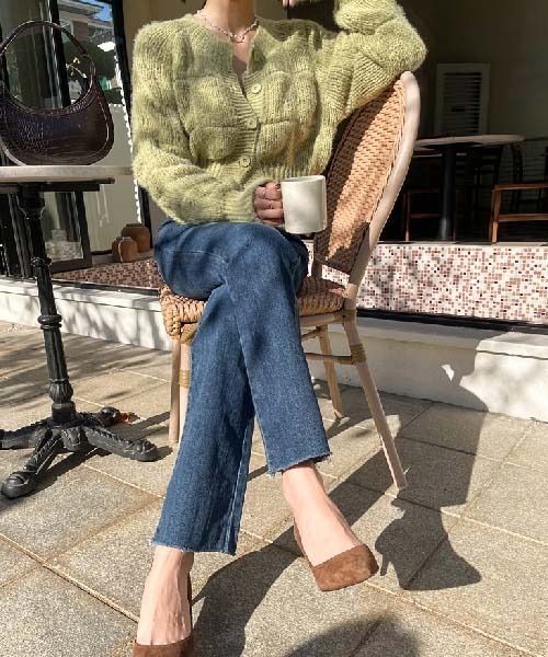 NANING9（ナンニング）の「NANING9 ワンポイントニットカーディガン（カーディガン/ボレロ・レディース・ブラック/ピンク/ライトグリーン/クリーム・FREE）」の20枚目の写真