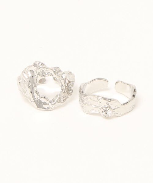 nemne store(ネンネストア)の「【accessory】デザインリング2点セット(リング・レディース・ゴールド/シルバー・フリー)」の5枚目の写真