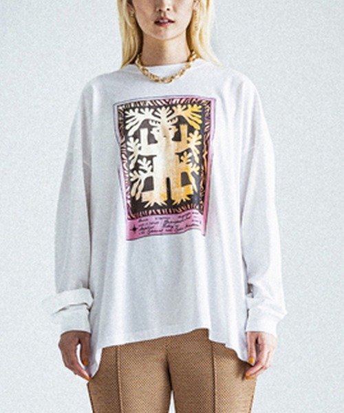 OKIRAKU（オキラク）の「☆ 【OKIRAKU】ロングスリーブプリントTシャツ　BC20401（Tシャツ/カットソー・レディース・ホワイト/ブラック・FREE）」の14枚目の写真