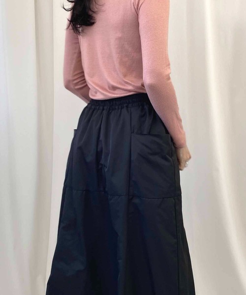 NANEA(ナネア)の「裏地付きギャザーフレアスカート(スカート・レディース・カーキ/ブラック・ONE SIZE)」の6枚目の写真