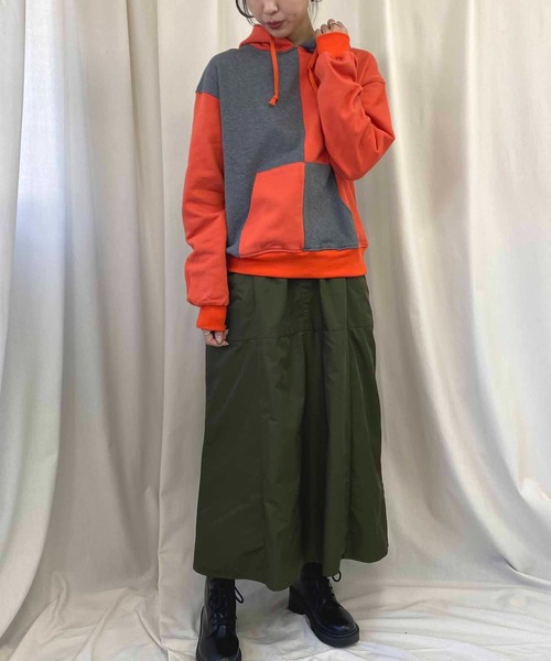 NANEA(ナネア)の「裏地付きギャザーフレアスカート(スカート・レディース・カーキ/ブラック・ONE SIZE)」の19枚目の写真