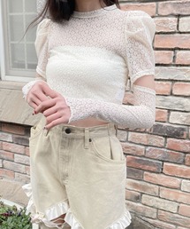 lilLilly | カットアウトレーストップス(Tシャツ/カットソー)