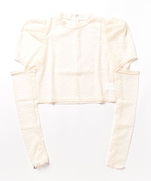 lilLilly(リルリリー)の「カットアウトレーストップス(Tシャツ/カットソー・レディース・ベージュ/ブラック/ホワイト・FREE)」の17枚目の写真