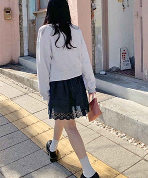 LYEON（リヨン）の「スカラップコットンレーススカート（スカート・レディース・ホワイト/ブラック・FREE）」の15枚目の写真