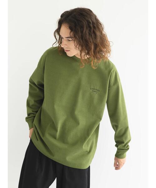 CRAFT STANDARD BOUTIQUE(クラフトスタンダードブティック)の「リサイクル20/2天竺ロゴ刺繍L/S TEE(Tシャツ/カットソー・メンズ・ブラック/オフホワイト/杢グレー/オリーブ・M/L/XL)」の15枚目の写真
