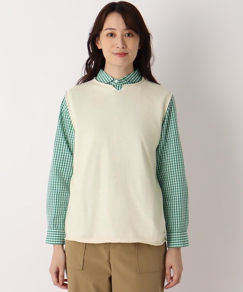 LAURA ASHLEY(ローラアシュレイ)の「オーガニックコットン ベスト(ベスト・レディース・グレー/グリーン/アイボリー・38)」の16枚目の写真