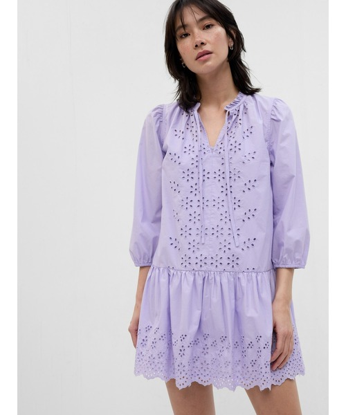 GAP(ギャップ)の「アイレット ミニワンピース(ワンピース・レディース・ネイビー/パープル系その他/オフホワイト・XS/S/M/L/XXS)」の3枚目の写真