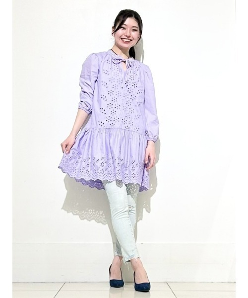 GAP(ギャップ)の「アイレット ミニワンピース(ワンピース・レディース・ネイビー/パープル系その他/オフホワイト・XS/S/M/L/XXS)」の18枚目の写真