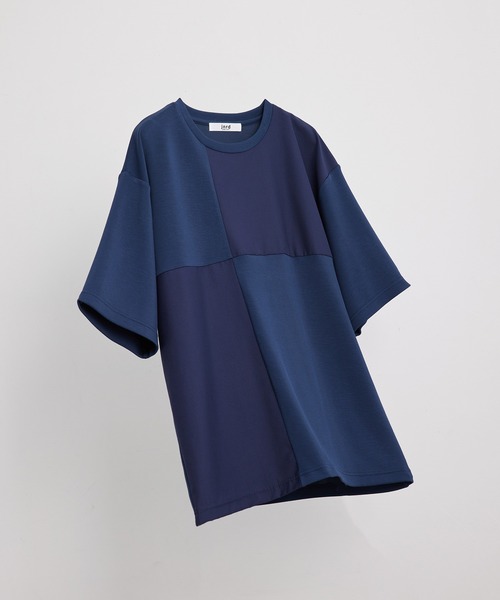  j.n.r.d（ジェー・エヌ・アール・ディー）の「j.n.r.d/エアーシルケット異素材切替Tシャツ（Tシャツ/カットソー・メンズ・サックスブルー/ホワイト/ネイビー・LL/M/L）」の3枚目の写真