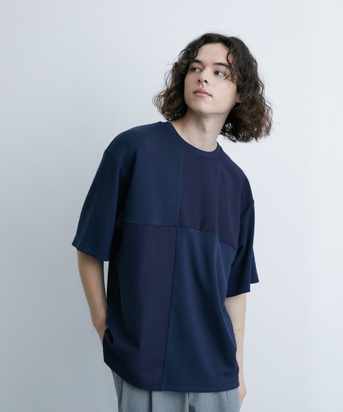  j.n.r.d（ジェー・エヌ・アール・ディー）の「j.n.r.d/エアーシルケット異素材切替Tシャツ（Tシャツ/カットソー・メンズ・サックスブルー/ホワイト/ネイビー・LL/M/L）」の8枚目の写真